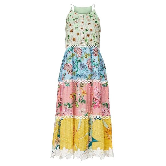 Farm Rio Daisy Patchwork Midi Dress – Size XS – Sold Out & Stunning! - Picture 8 of 15